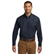 aerial view a river blue navy port authority(r) long sleeve carefree poplin shirt, image 1 of 6