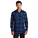 aerial view a royal/ black port authority(r) plaid flannel shirt, image 1 of 6