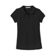 aerial view a black port authority(r) girls silk touch(tm) peter pan collar polo, image 1 of 5