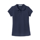 aerial view a navy port authority(r) girls silk touch(tm) peter pan collar polo, image 1 of 5