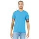 aerial view a aqua triblend bella+canvas (r) unisex triblend short sleeve tee, image 1 of 6