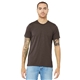 aerial view a brown triblend bella+canvas (r) unisex triblend short sleeve tee, image 1 of 6