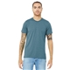 aerial view a denim triblend bella+canvas (r) unisex triblend short sleeve tee, image 1 of 6