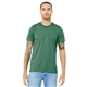 aerial view a grass green triblend bella+canvas (r) unisex triblend short sleeve tee, image 1 of 5
