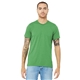aerial view a green triblend bella+canvas (r) unisex triblend short sleeve tee, image 1 of 6