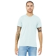 aerial view a ice blue triblend bella+canvas (r) unisex triblend short sleeve tee, image 1 of 6