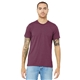 aerial view a maroon triblend bella+canvas (r) unisex triblend short sleeve tee, image 1 of 6