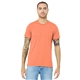 aerial view a orange triblend bella+canvas (r) unisex triblend short sleeve tee, image 1 of 6