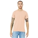 aerial view a peach triblend bella+canvas (r) unisex triblend short sleeve tee, image 1 of 6