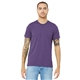 aerial view a purple triblend bella+canvas (r) unisex triblend short sleeve tee, image 1 of 6