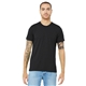 aerial view a solid dark grey triblend bella+canvas (r) unisex triblend short sleeve tee, image 1 of 6