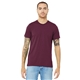 aerial view a solid maroon triblend bella+canvas (r) unisex triblend short sleeve tee, image 1 of 6