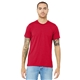 aerial view a solid red triblend bella+canvas (r) unisex triblend short sleeve tee, image 1 of 6
