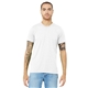 aerial view a solid white triblend bella+canvas (r) unisex triblend short sleeve tee, image 1 of 6
