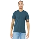 aerial view a steel blue triblend bella+canvas (r) unisex triblend short sleeve tee, image 1 of 6
