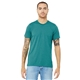 aerial view a teal triblend bella+canvas (r) unisex triblend short sleeve tee, image 1 of 6