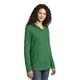 aerial view a heather green anvil(r) ladies french terry pullover hooded sweatshirt, image 1 of 6