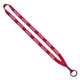 aerial view a red economy lanyard - 1/2 - metal split ring, image 1 of 2
