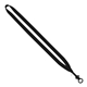 aerial view a black 1/2 polyester lanyard with plastic o - ring, image 1 of 2