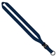 aerial view a navy 3/4 polyester lanyard with slide buckle release split - ring, image 1 of 2