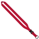 aerial view a red 3/4 polyester lanyard with slide buckle release split - ring, image 1 of 2