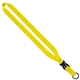 aerial view a yellow 3/4 polyester lanyard with slide buckle release split - ring, image 1 of 2