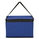 aerial view a royal blue water - resistant foil lined lunch cooler, image 1 of 2