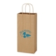 aerial view a natural brown kraft paper brown wine bag - 5.25 x 13, image 1 of 2