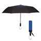 aerial view a black with blue 44 arc telescopic diamond top vented umbrella, image 1 of 5