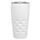 aerial view a white 16 oz mahala double walled tumbler, image 1 of 2