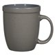 aerial view a gray 12 oz speckeled brew mug, image 1 of 2