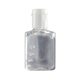 aerial view a clear bottle 0.5 oz clear sanitizer in clear bottle, image 1 of 3