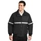 aerial view a true black/ true black/ reflective port authority(r) challenger(tm) jacket with reflective taping - colors, image 1 of 5