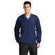 aerial view a true navy/white sport - tek(r) tipped v - neck raglan wind shirt - colors, image 1 of 7
