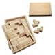 a group of eco - friendly wood shapes challenge puzzle