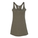 aerial view a military green next level womens triblend racerback tank, image 1 of 3