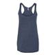 aerial view a vintage navy next level womens triblend racerback tank, image 1 of 3