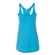 aerial view a vintage turquoise next level womens triblend racerback tank, image 1 of 3