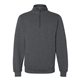 aerial view a black heather russell athletic - dri power(r) quarter - zip cadet collar sweatshirt, image 1 of 4