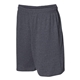 aerial view a black heather russell athletic - cotton classic jersey shorts with pockets, image 1 of 4
