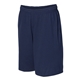 aerial view a navy russell athletic - cotton classic jersey shorts with pockets, image 1 of 4