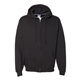 aerial view a black russell athletic - dri power(r) full - zip hooded sweatshirt, image 1 of 3