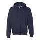 aerial view a navy russell athletic - dri power(r) full - zip hooded sweatshirt, image 1 of 3