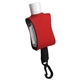 aerial view a red cozy clip 1/2 oz convenient hand sanitizer, image 1 of 2