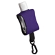 aerial view a purple cozy clip 1/2 oz convenient hand sanitizer, image 1 of 2