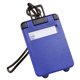 aerial view a blue travel tote luggage tag, image 1 of 2