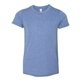 aerial view a blue triblend bella + canvas - youth triblend tee, image 1 of 4