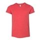 aerial view a red triblend bella + canvas - youth triblend tee, image 1 of 4