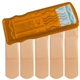aerial view a translucent orange primary care bandage dispenser, image 1 of 2