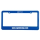 aerial view a blue 2 hole license plate frame (certain states), image 1 of 2